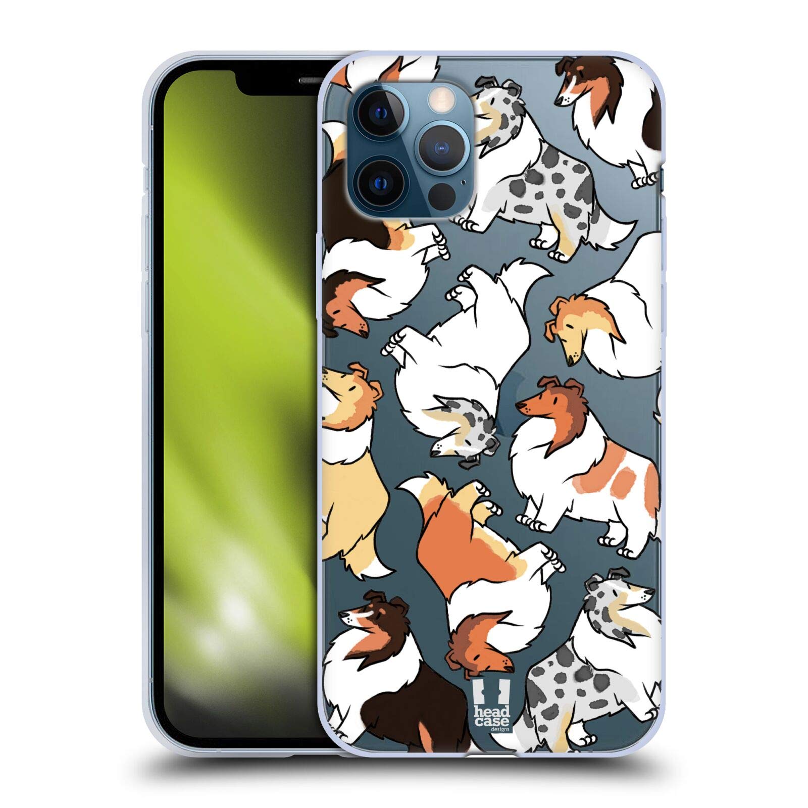 Collie Dog Breed Soft Gel Phone Case for Apple iPhone 12 & 12 Pro - Cute Protective Cover with Unique Dog Pattern - Perfect for Pet Lovers & Dog Owners
