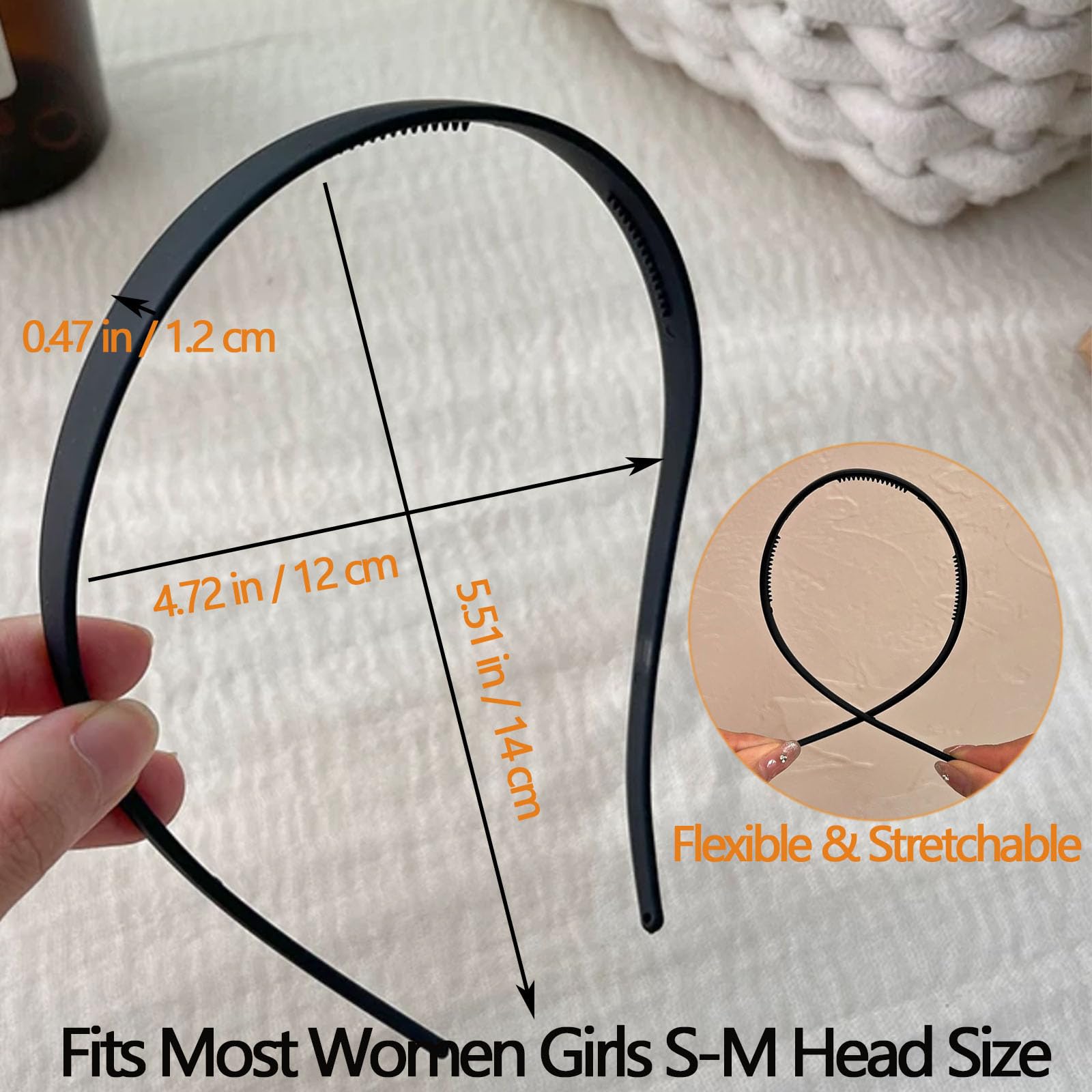 3 Pack No Pressure Headbands for Women - Comfortable Plastic Headbands with Teeth for Eyewear, Matte Finish - Perfect for Sports, Workouts, and Everyday Wear