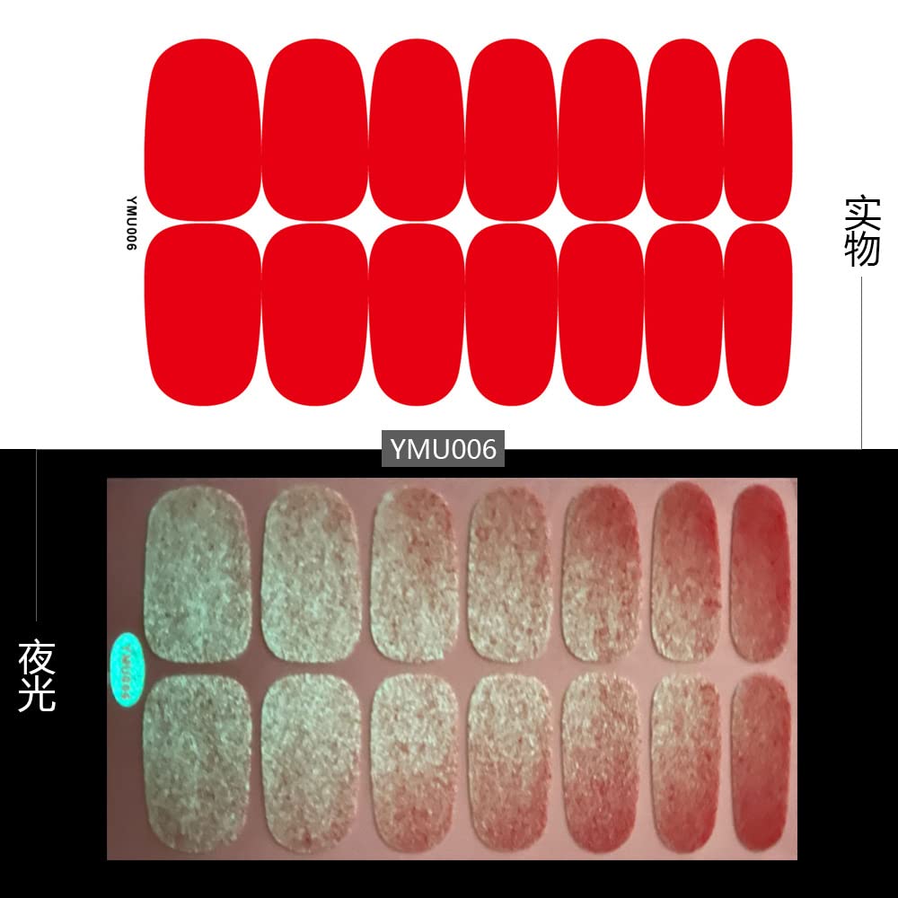 12 Sheets Glow in The Dark Nail Polish Strips - Self-Adhesive Gel Nail Stickers with Nail File, Full Nail Wraps for Women, Perfect for Parties, Night Events & Nail Art Designs