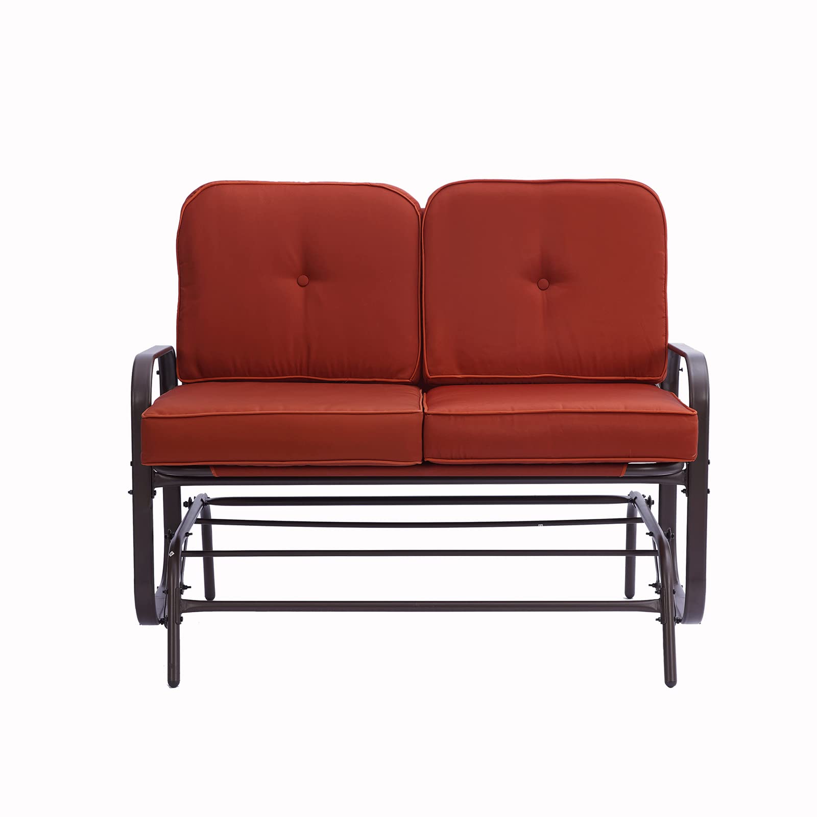 Outdoor Swing Glider Rocking Chair for 2 Person - Patio Double Sofa Bench with Cushions, Steel Frame Love Seat Set for Garden, Porch & Backyard - Perfect for Relaxing, Reading & Enjoying Sunset Views