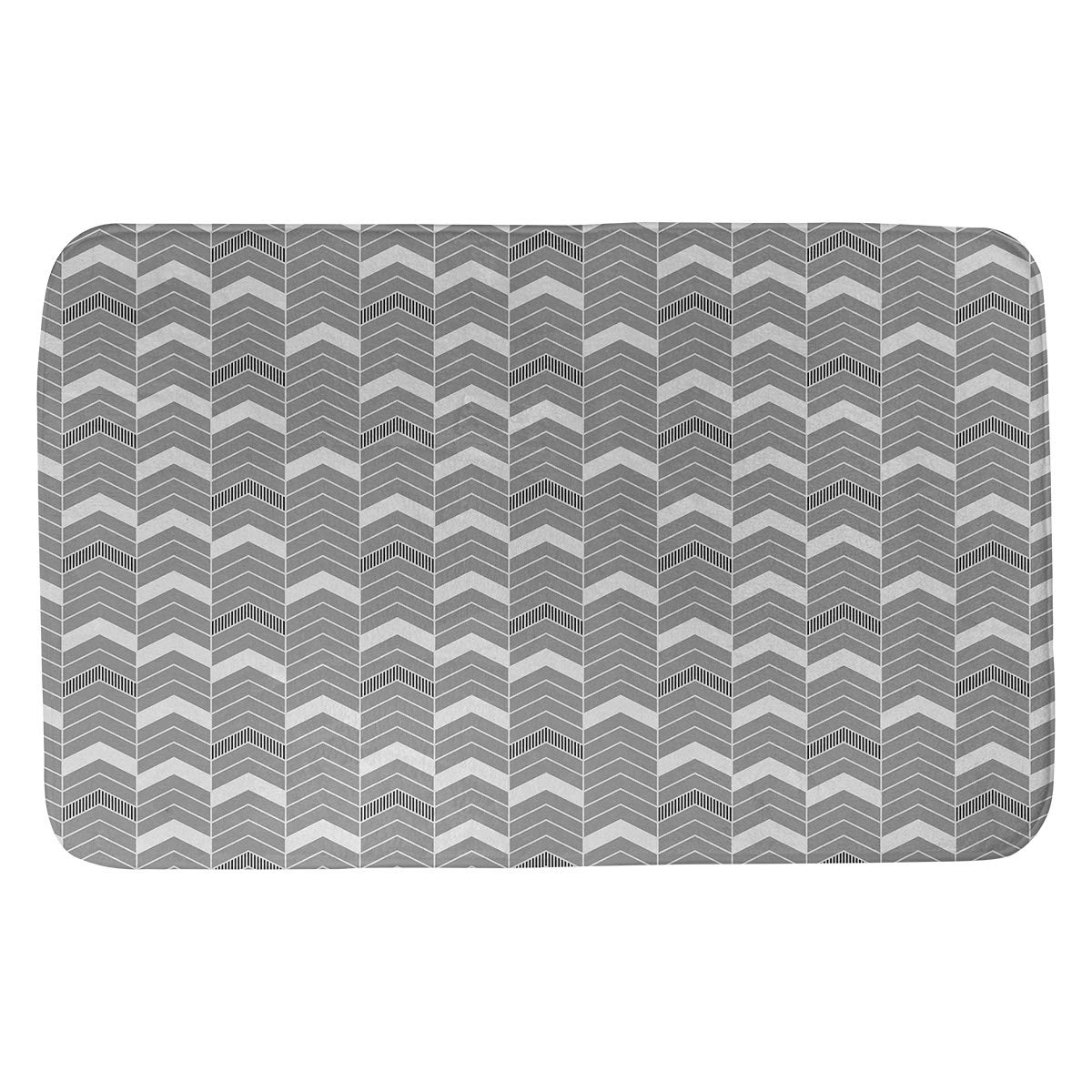 Rhonda Cheval Non-Slip Bath Mat with Color Lined Chevron Design - 24