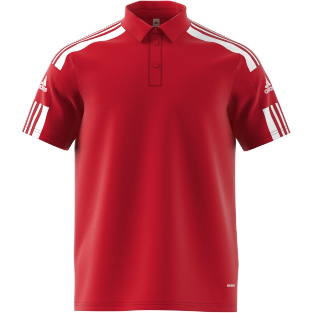 Adidas Adult Squadra 21 Polo Shirt for Men - Breathable Performance Golf & Casual Wear (Red/White) - Perfect for Sports, Work & Everyday Outfits