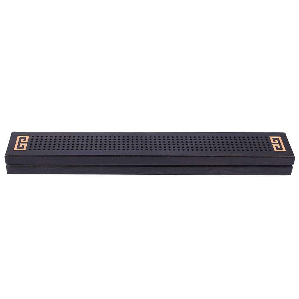 Premium Ebony Wood Lying Incense Burner Box - Delicate Handcrafted Buddhist Incense Holder for Meditation, Yoga & Home Decor (#2)