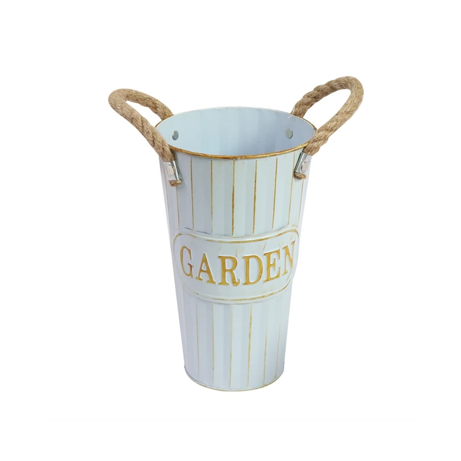 Vintage Galvanized Metal Flower Vase - Rustic Farmhouse French Bucket for Table Centerpieces | Perfect for Fresh & Dried Floral Arrangements, Weddings, and Home Decor | Ideal for Farmhouse, French Country, and Rustic Style Interiors