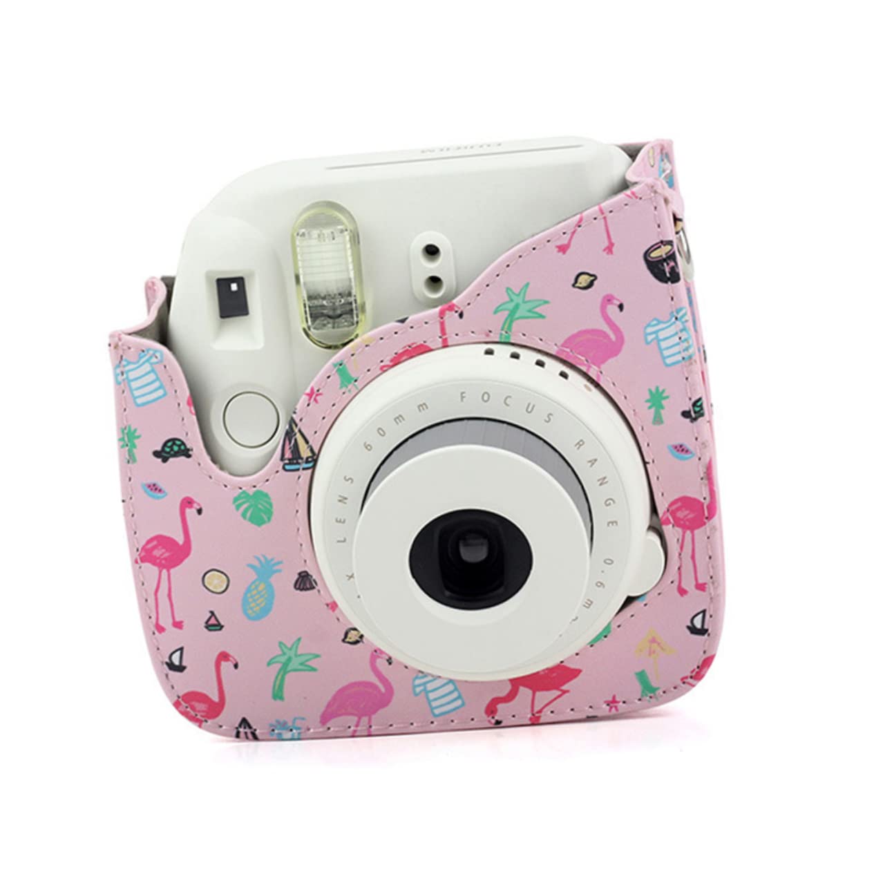 2pcs Pink Adorable Pattern Instant Camera Case Bag - Protective Cover for Fujifilm Instax Mini 9 - Perfect for Travel, Parties & Photo Shoots