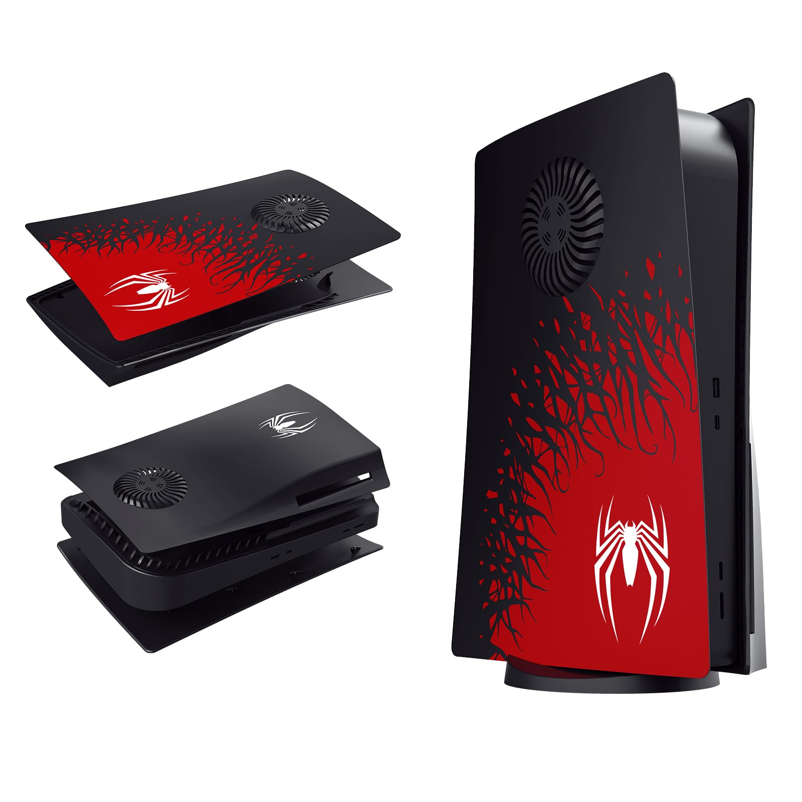 PS5 Disc Edition Cover Plates - Precision Fit Faceplate with Cooling Vent, Anti-Scratch & Shockproof Design - Easy to Install Replacement Side Panels for PS5 Accessories - Perfect for Gaming Setups & Console Protection