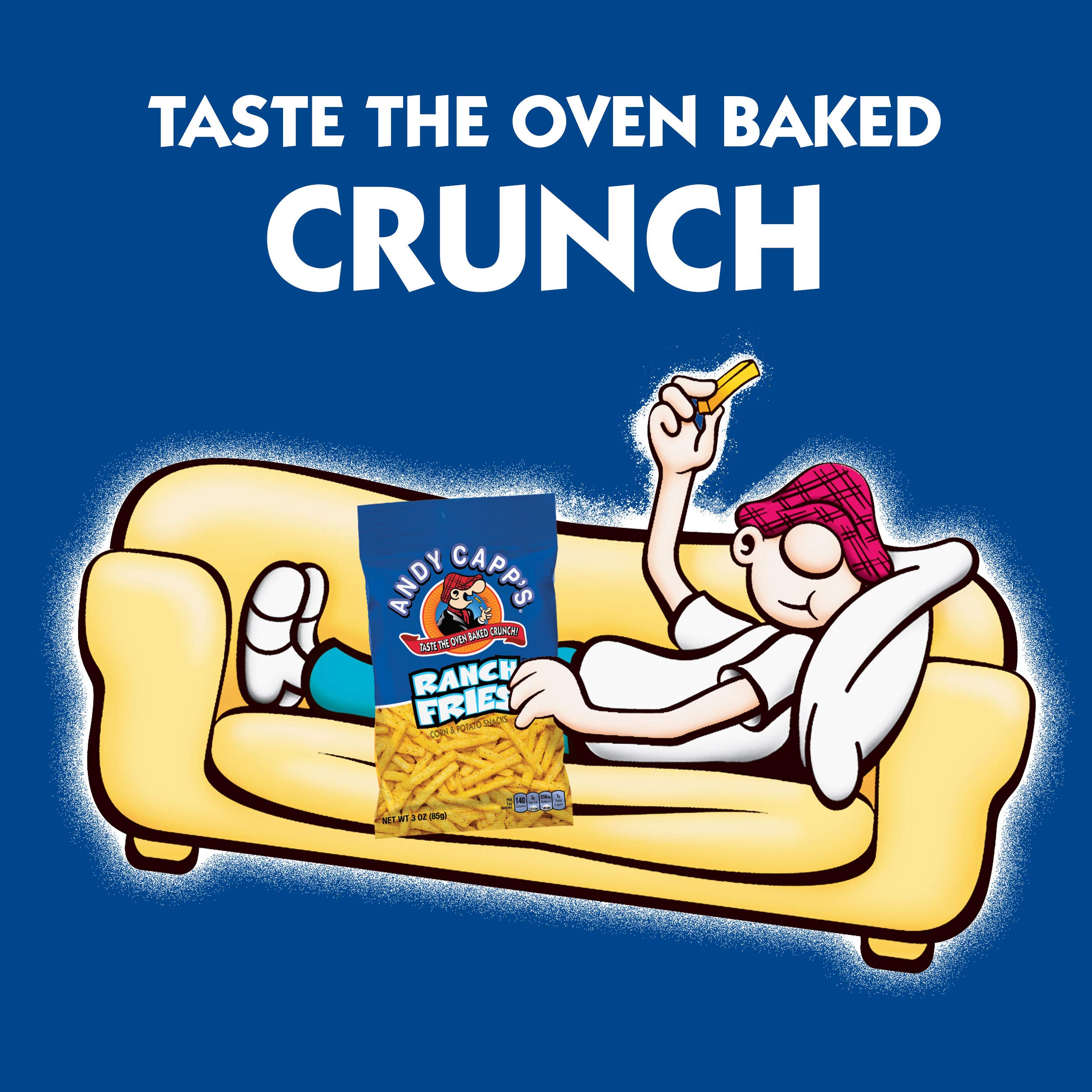 Andy Capp's Ranch Fries Snacks - Crunchy Potato Chips in Zesty Ranch Flavor, 3 oz Bag - Perfect for Parties, Movie Nights & On-the-Go Snacking