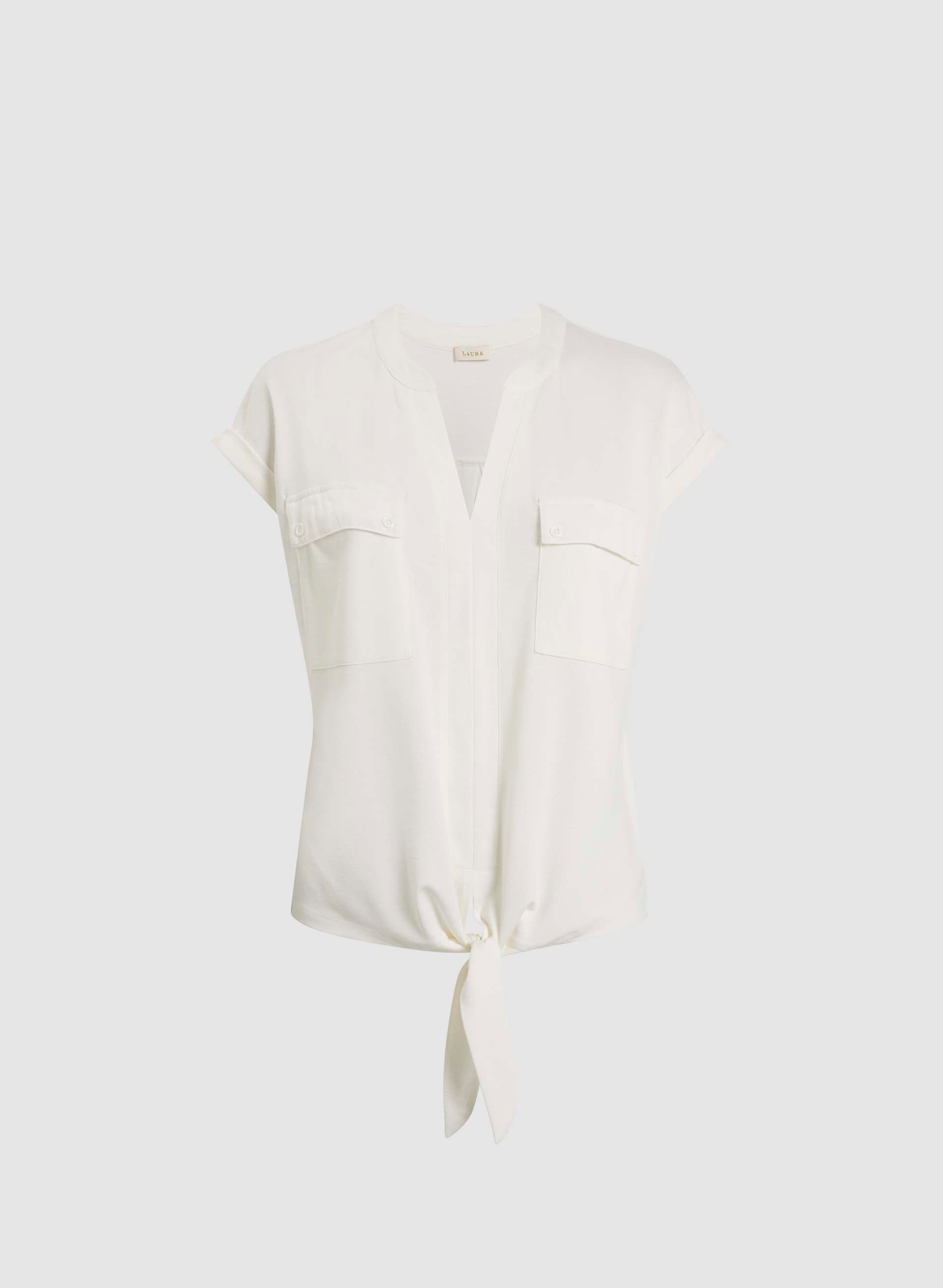 Stylish Flap Pocket Detail Top for Women - Trendy Casual Blouse for Everyday Wear | Perfect for Office, Dating & Outings