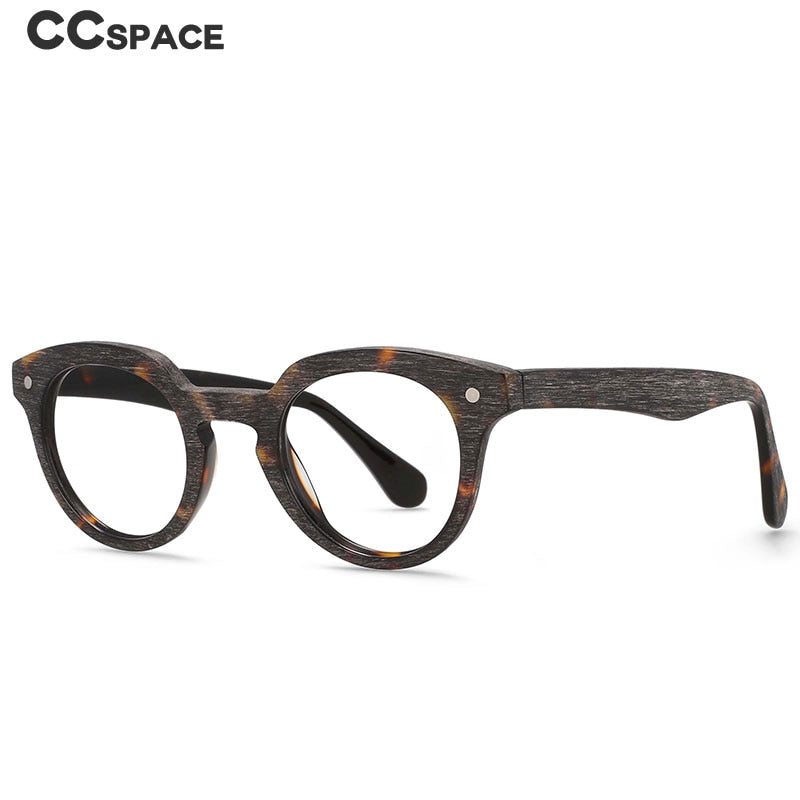 CCspace Unisex Full Rim Round Acetate Eyeglasses 55216 - Lightweight & Durable Frame for Men & Women - Perfect for Reading, Working & Daily Wear