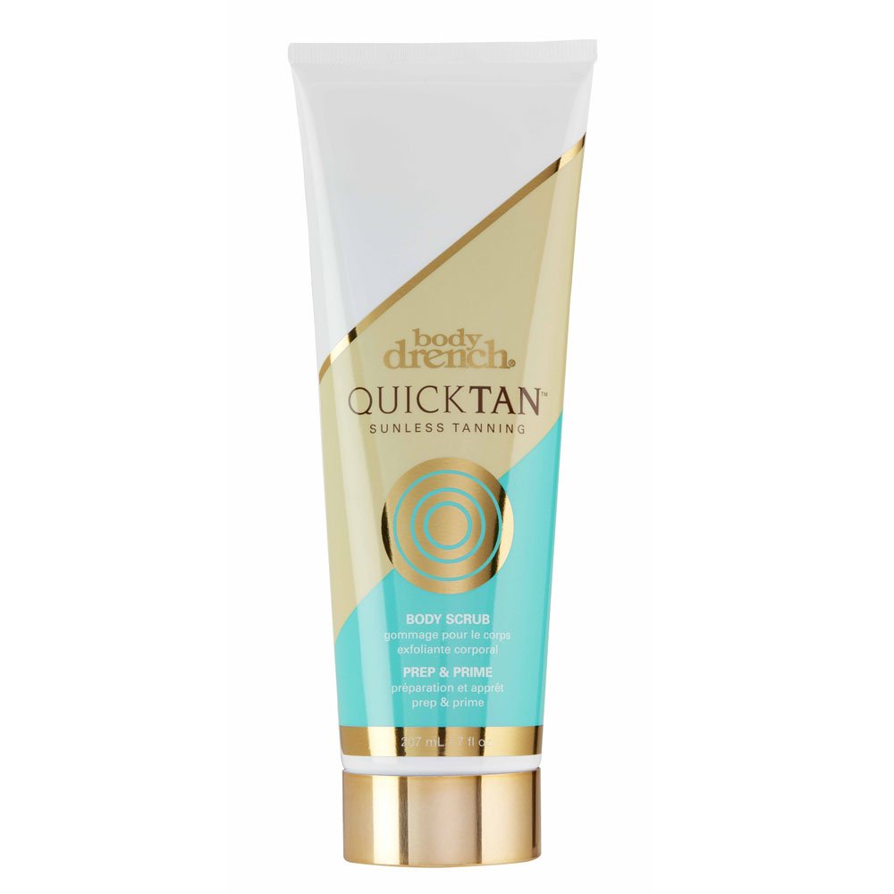 Body Drench Quick Tan Sunless Tanning Prep & Prime Exfoliating Body Scrub - 7 oz for Smooth Skin Before Self Tanner Application | Pre-Tan Exfoliator for Even, Streak-Free Tan | Perfect for Pre-Vacation Glow or Special Occasion Prep