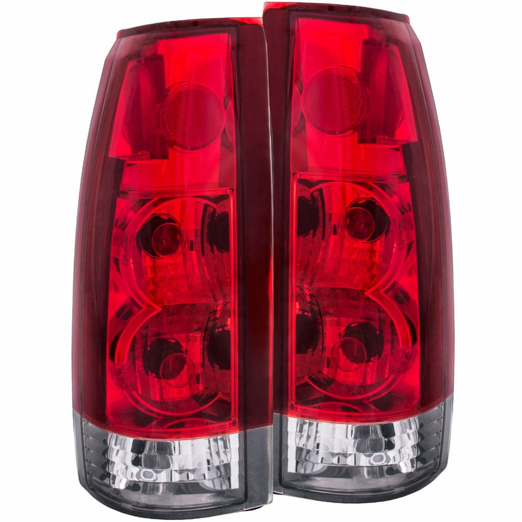 ANZO 211140 Red/Clear LED Tail Lights for 1988-1998 Chevy K3500 Pickup Truck - Durable Replacement Parts with Bright Visibility - Perfect for Night Driving & Off-Road Adventures