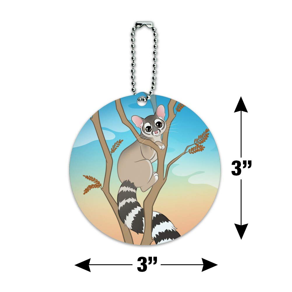 Ring-Tailed Cat Luggage Tag - Durable Round ID Card for Suitcase & Carry-On Bags - Perfect for Travel, Business Trips & Vacation Identification