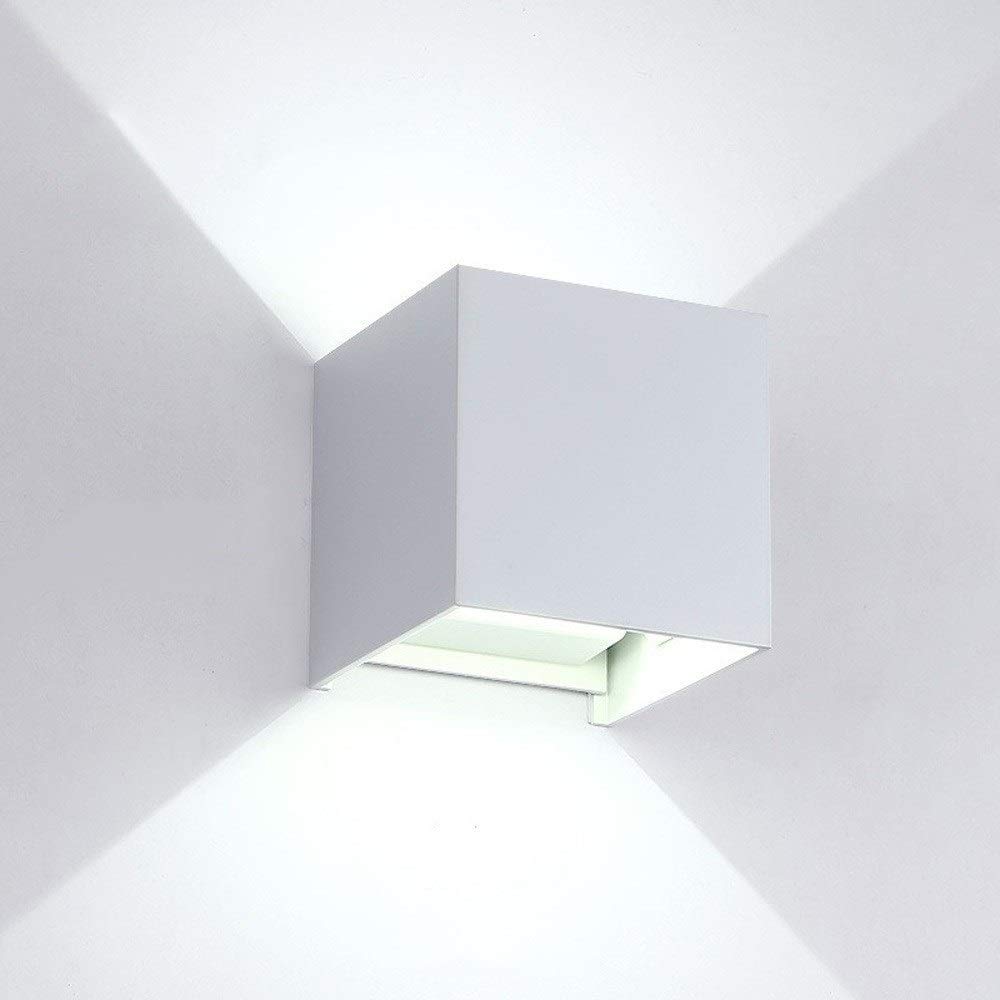 QHYXT IP65 Waterproof LED Wall Light - 10W Adjustable Angle Outdoor/Indoor Wall Lamp, Die Cast Aluminum & PC Shade, 6000K Cool White - Perfect for Patio, Entrance, Living Room, Bedroom & Corridor Lighting