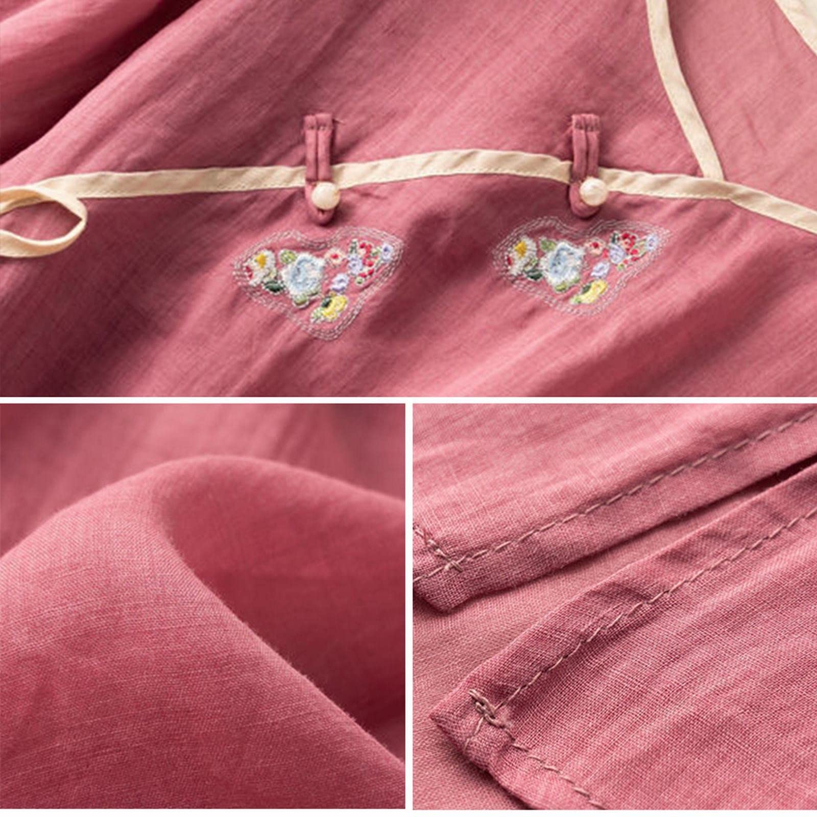 Women's Linen Tops for Summer - 3/4 Sleeve Cotton Linen Tunic Shirts - Breathable & Comfortable Casual Blouses - Perfect for Beach, Office & Vacation Wear