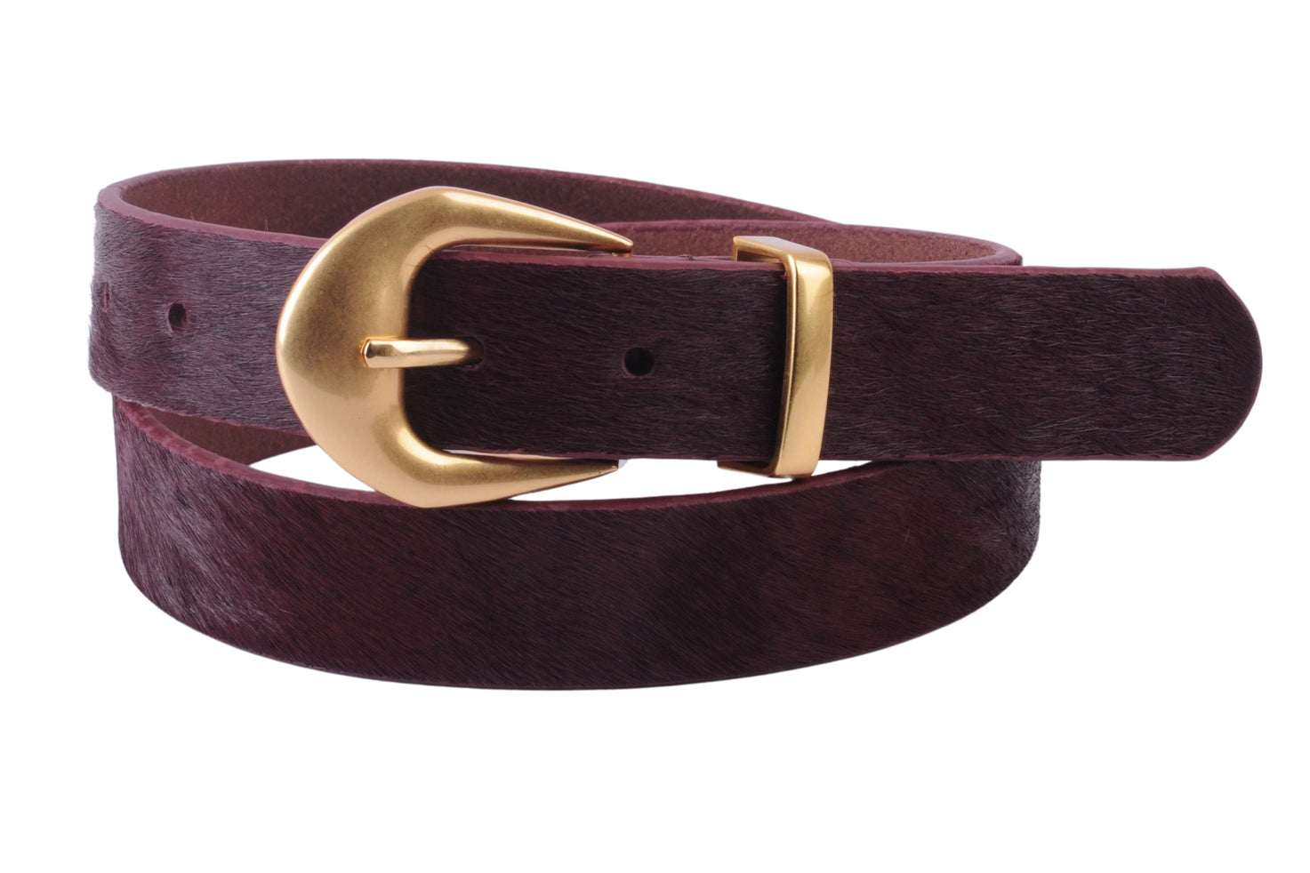 Luxury Calf Hair Belt with Thick Gold Buckle - Stylish Leather Waistband for Men & Women | Perfect for Office, Parties & Formal Events