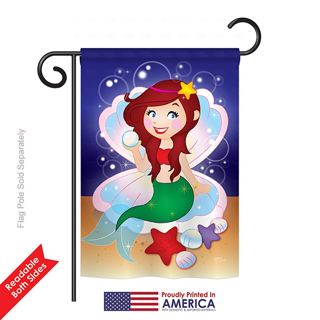 Mermaid Garden Flag - Coastal Sea Creatures Outdoor Decor for Summer Yards