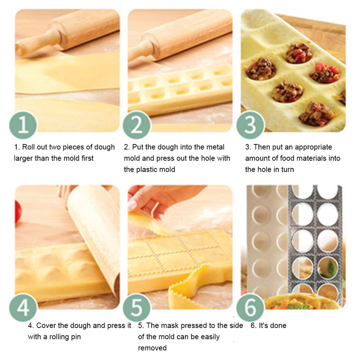 Ycagrain Italian Pasta Mold - Stainless Steel Ravioli Tray with Pin Edges Frame for Perfect Dough Attachment | Professional Homemade Pasta Maker Kit | Ideal for Italian Cuisine, Family Cooking & Restaurant Use