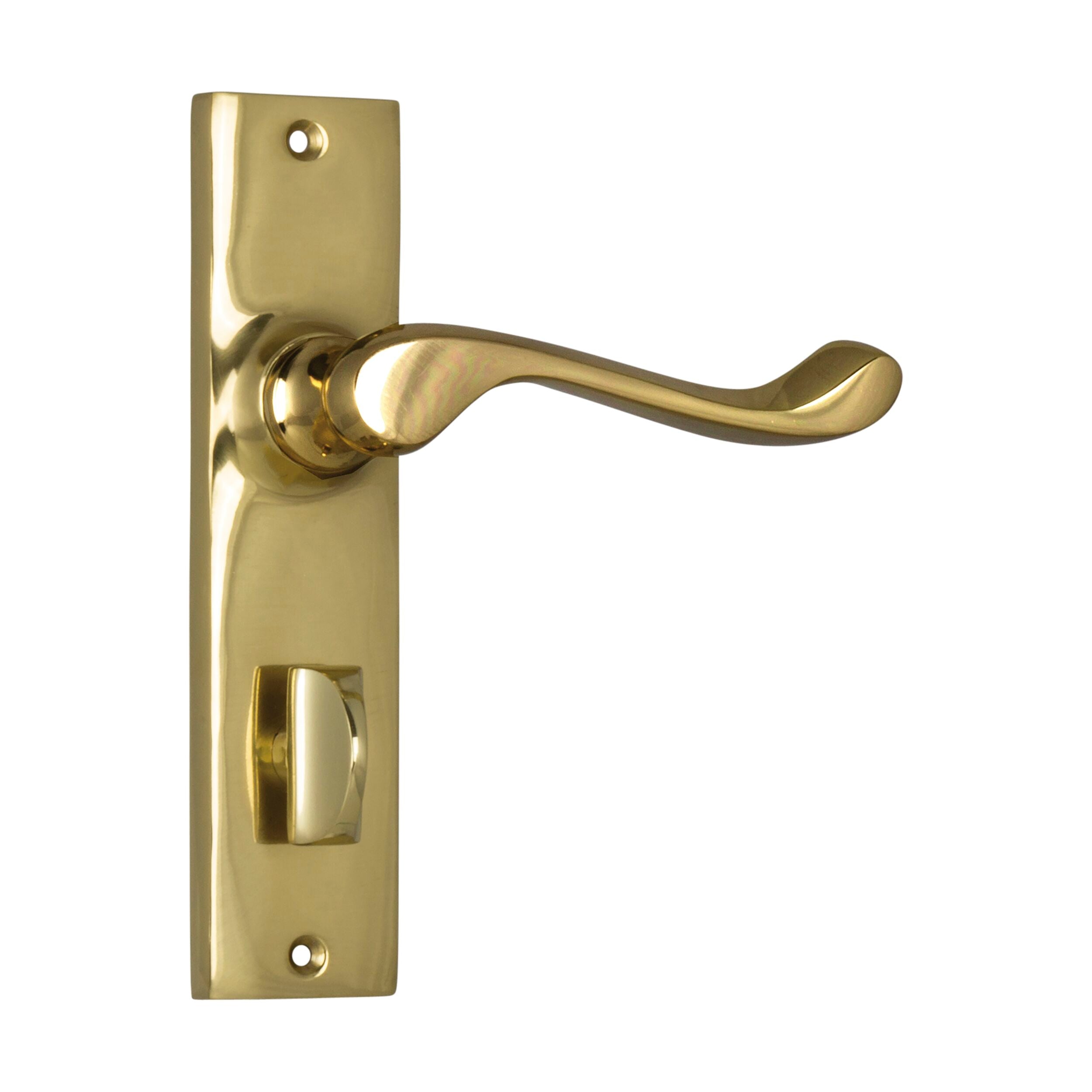 1025P Fremantle Privacy Door Lever Set - Polished Brass Finish, H150xW35xP50mm - Perfect for Bedrooms, Bathrooms & Interior Doors