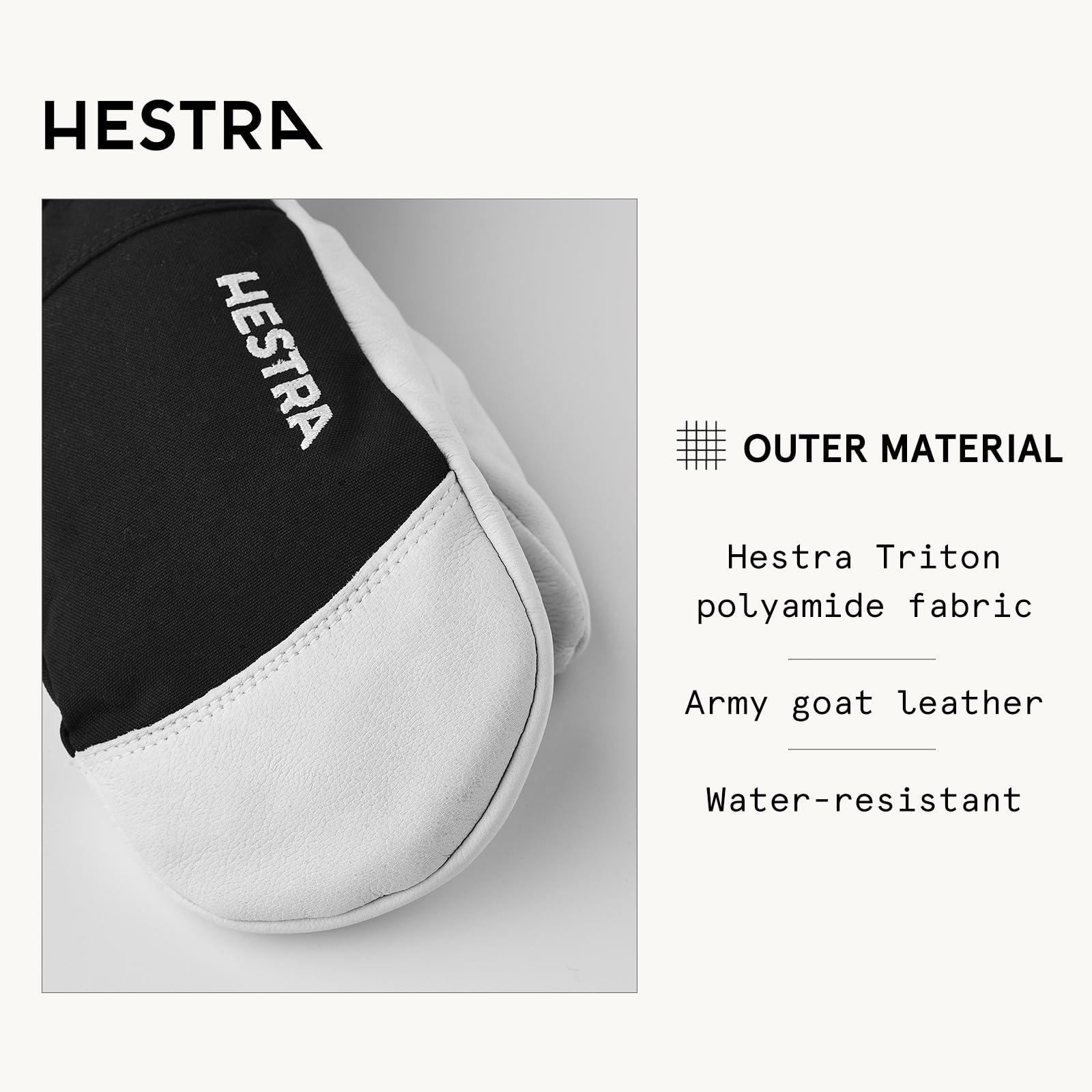 Hestra Army Leather Heli Ski Junior Mittens for Kids (Youth 4-13 Years) - Waterproof & Insulated Winter Gloves for Skiing, Snowboarding & Outdoor Snow Play | Perfect for Cold Weather Activities