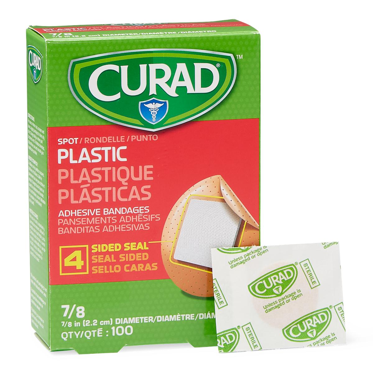Waterproof Plastic Adhesive Bandages - 7/8 Inch Spot Bandages for Minor Cuts & Scrapes | First Aid Wound Care for Kids & Adults | Ideal for Fingers, Knees & Everyday Protection