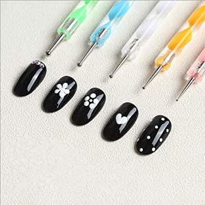 5-Piece Nail Art Dotting Tool Set for Mandala, Marble & Embossing Designs - Professional Dotting Stylus for Nail Painting, Pattern Tracing & Dot Art - Perfect for DIY Nail Art, Salon Use & Creative Nail Designs