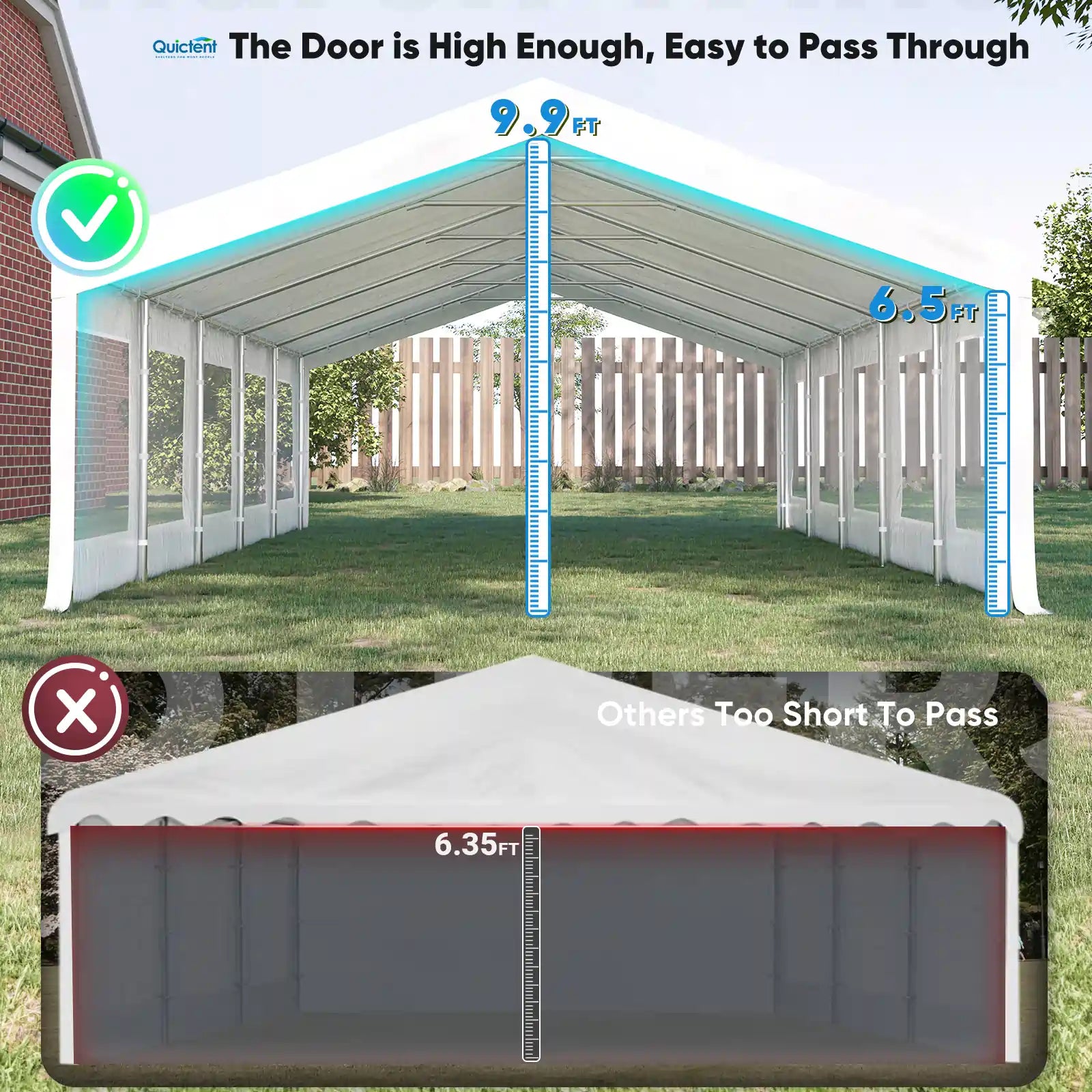 Quictent 20x30ft Large White Party Tent - Waterproof & Sturdy Outdoor Canopy for Weddings, Events, and Backyard Gatherings