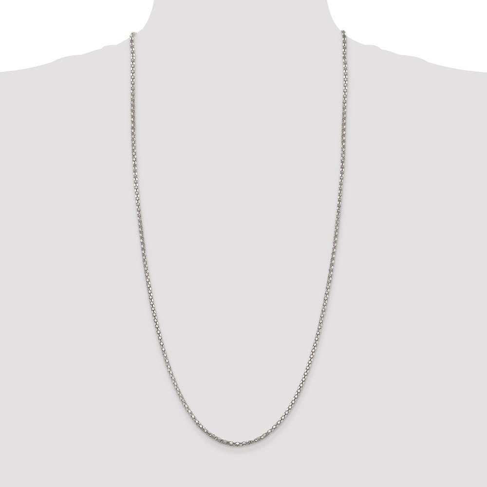 2.5mm Sterling Silver Popcorn Mesh Chain Necklace for Women - Elegant Black Bow Pendant Jewelry for Daily Wear, Gift Giving & Special Occasions