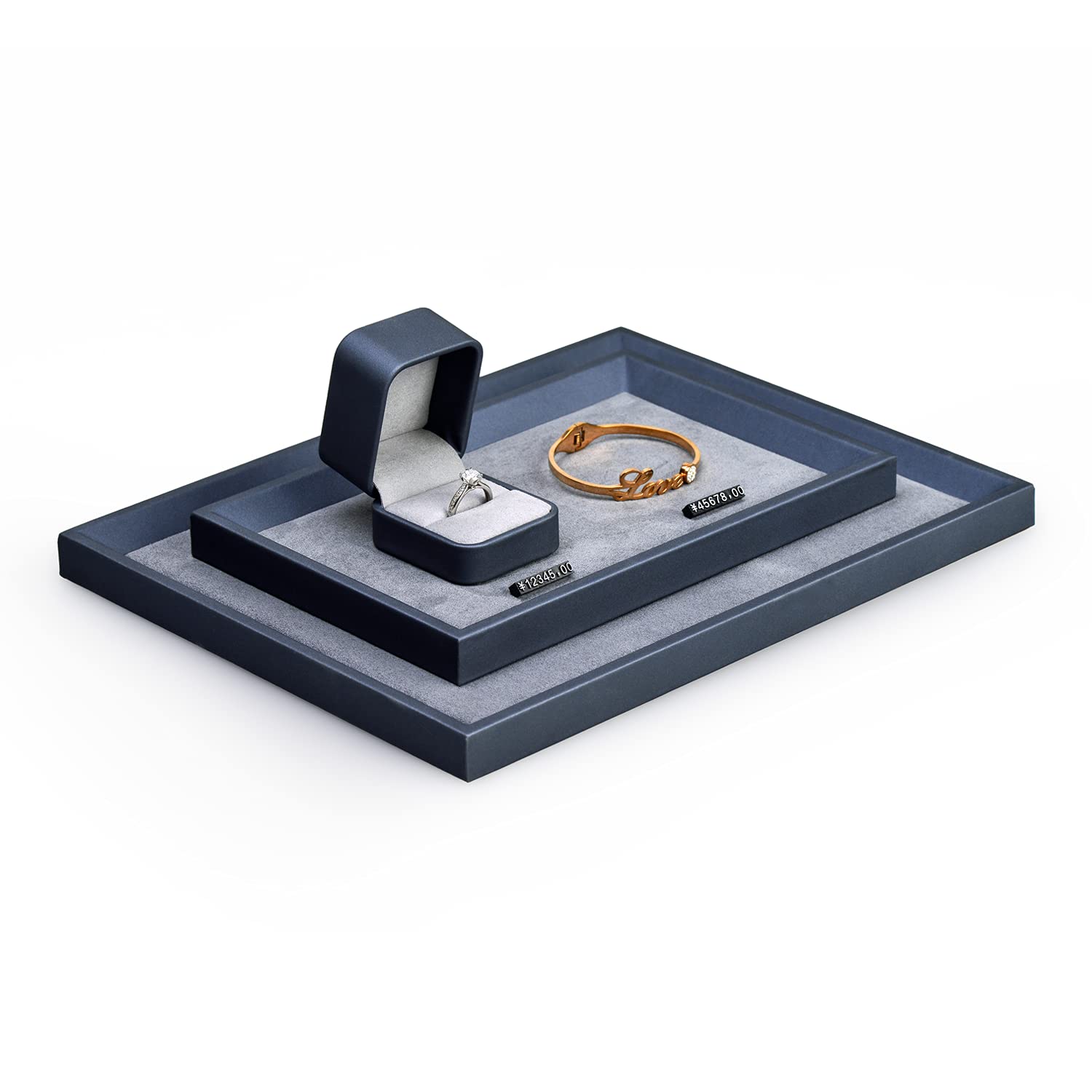 Premium Leather Jewelry Tray - Elegant Jewelry Organizer & Display Tray for Necklaces, Rings, Watches - Versatile Catchall Valet Tray for Nightstand, Dresser, Vanity - Medium Size Home Decor Accessory