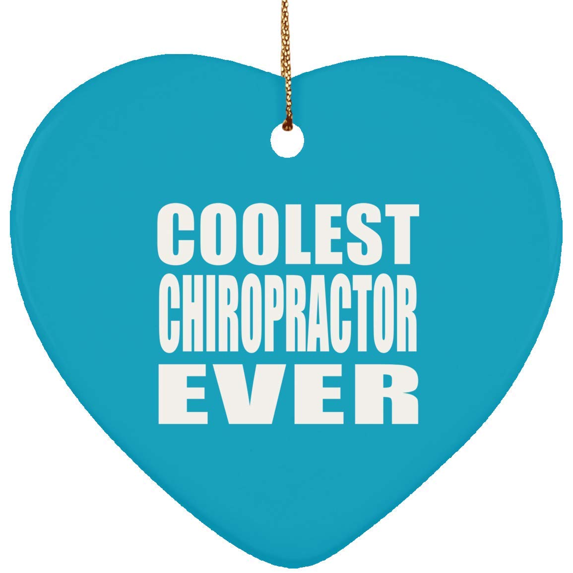 Best Chiropractor Christmas Tree Ornament - Heart Shaped Turquoise Decor for Holiday, Birthday, Anniversary, Valentine's Day - Perfect Gift for Mom, Dad, Friends - Home & Office Decoration