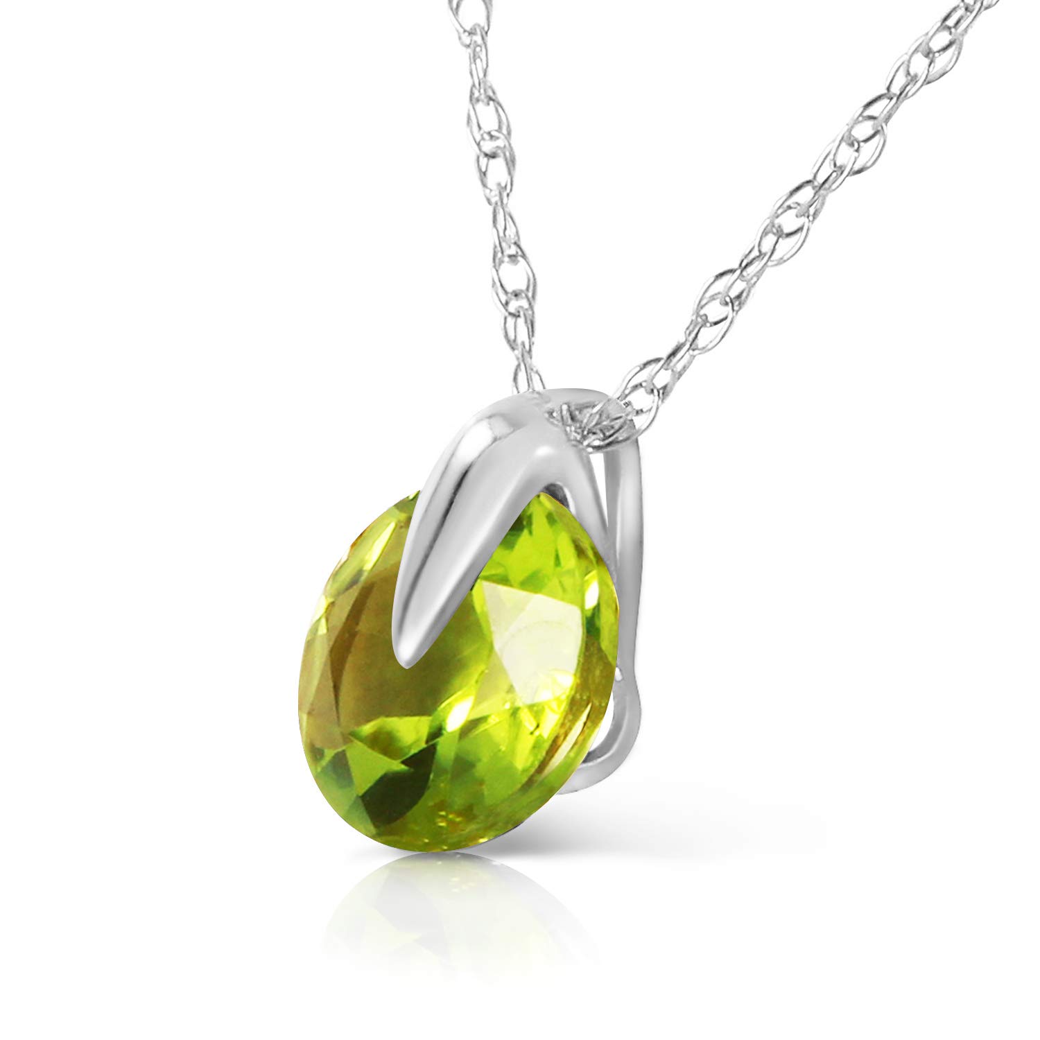 14K Solid Gold Necklace with Natural Peridot Gemstone - Elegant Galaxy Gold GG Pendant for Women - Perfect for Birthdays, Anniversaries & Special Occasions