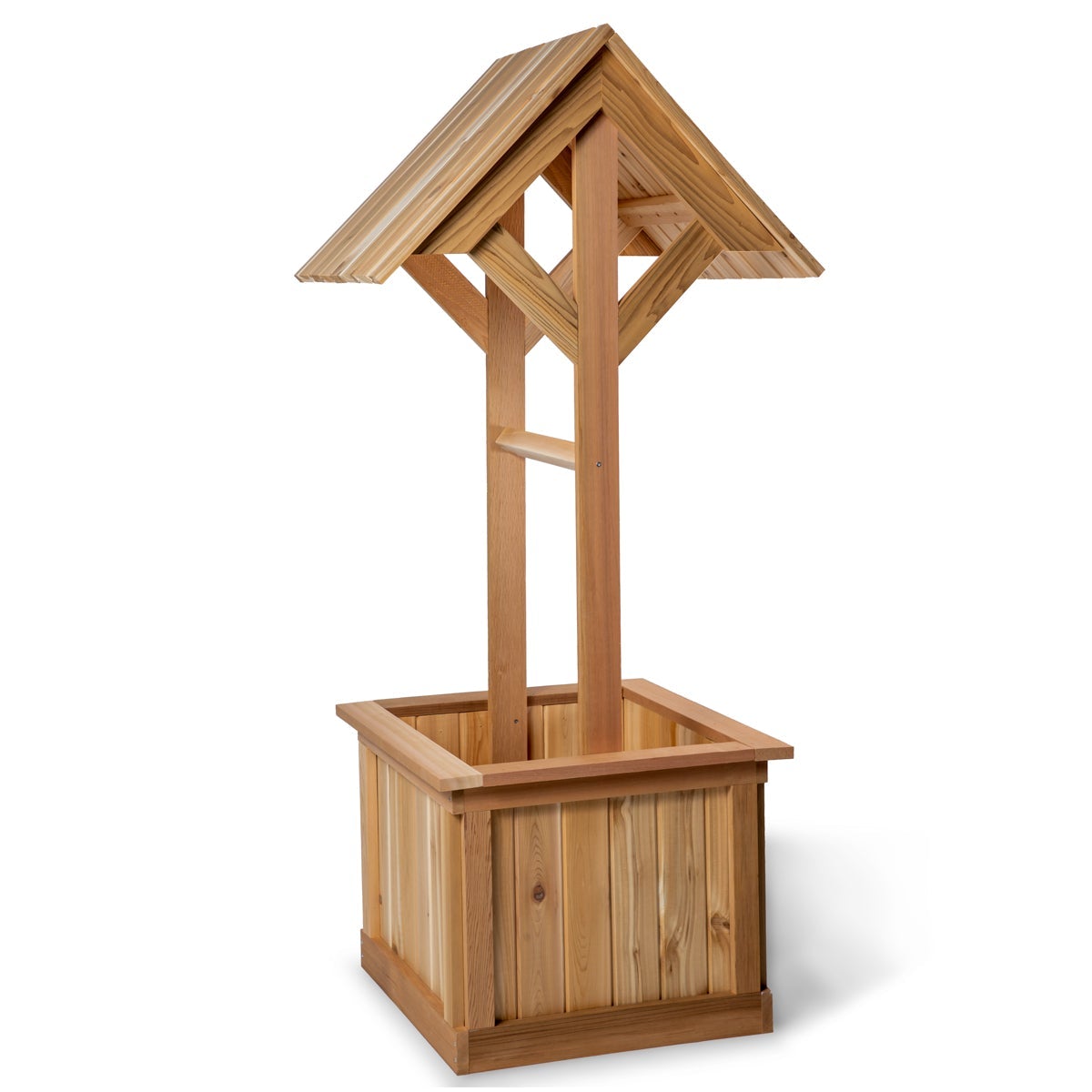 5 FT Cedar Wishing Well Planter Box - Rustic Outdoor Garden Decor for Flowers, Plants & Landscaping | Perfect for Patio, Yard & Wedding Decorations