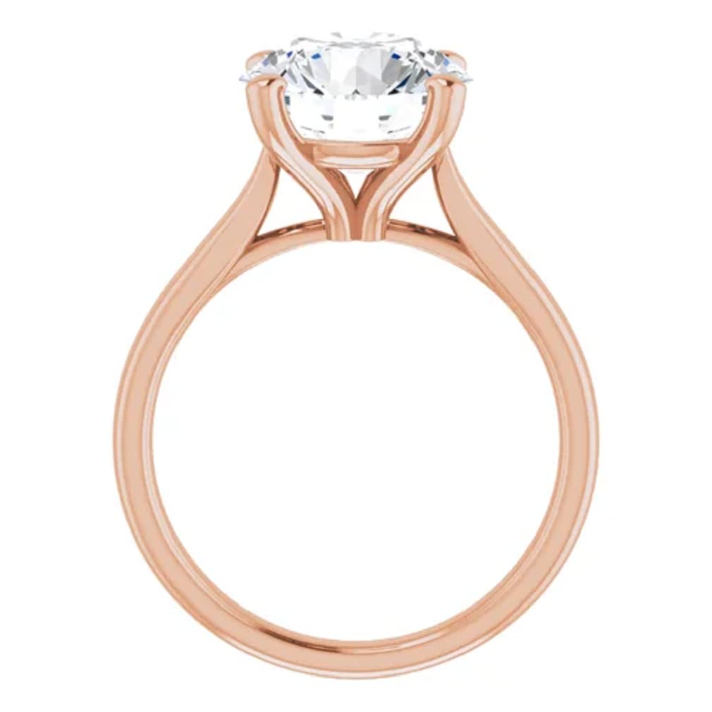 10K Solid Rose Gold Handmade Engagement Ring - 2.0 CT Round Cut Moissanite Diamond Solitaire Wedding Band for Women | Proposal, Anniversary, Valentine's Day Gift for Her