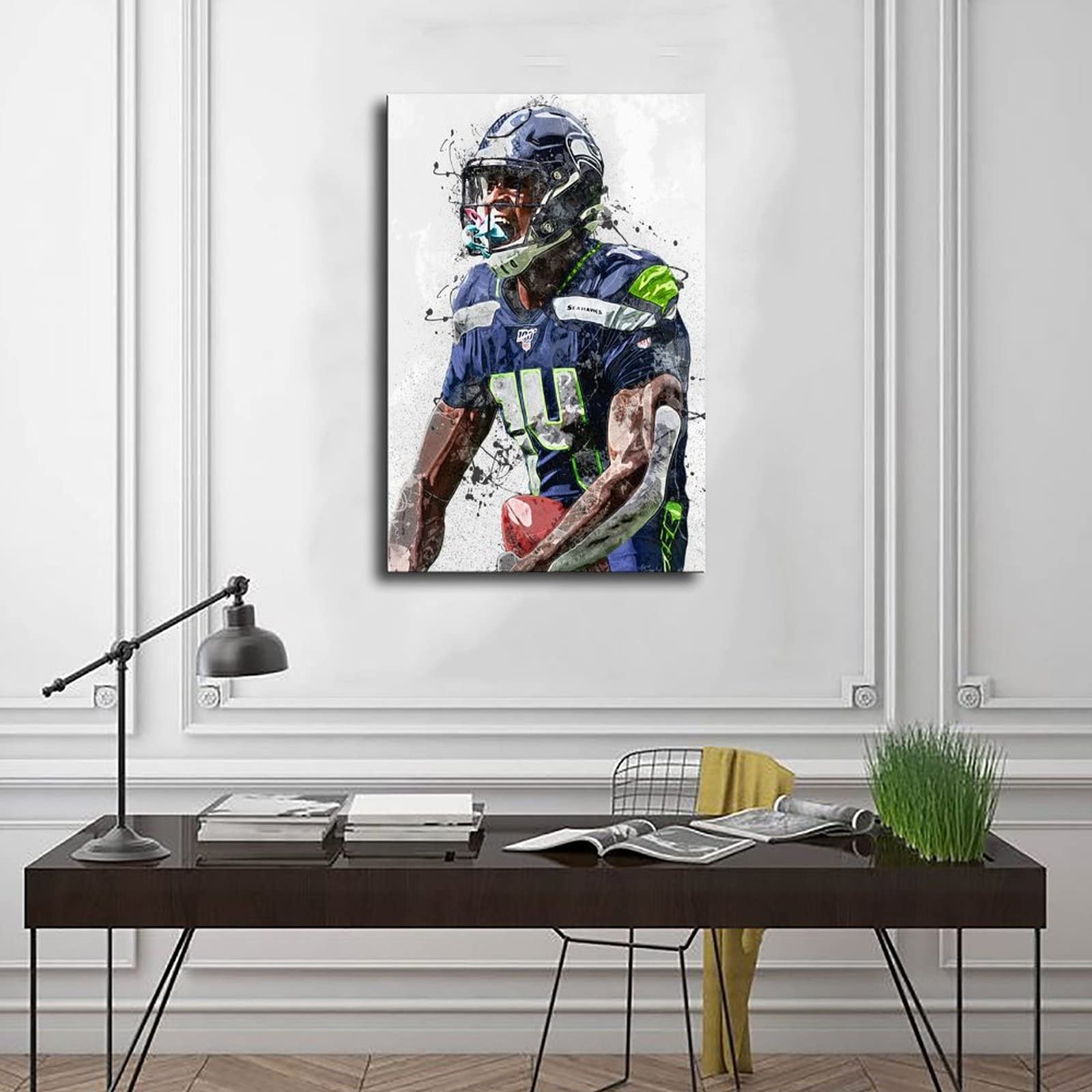 DK Metcalf Canvas Poster - 12x18inch (30x45cm) Unframed Sports Wall Art for Bedroom, Office & Man Cave Decor - Perfect Gift for Football Fans & Seattle Seahawks Supporters