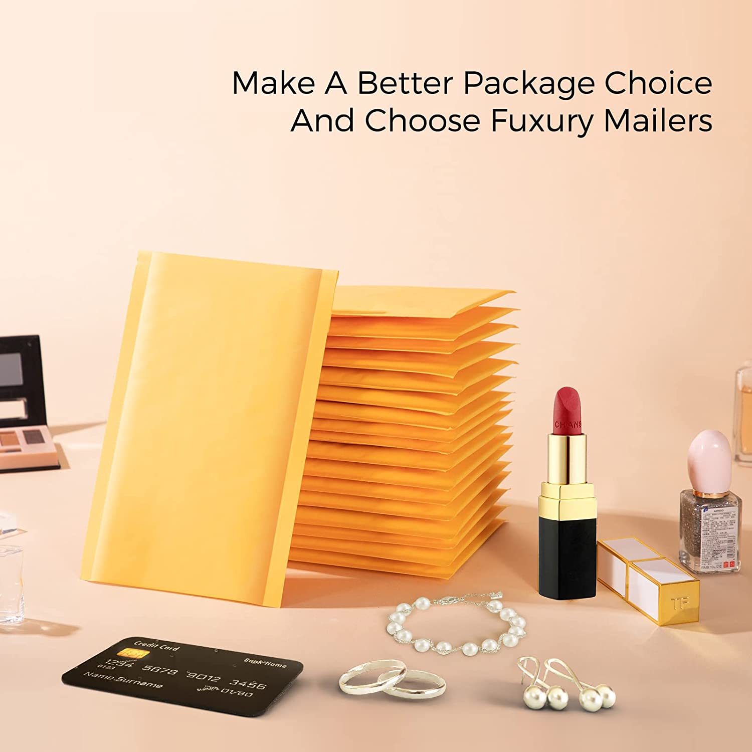 Kraft Bubble Mailer Padded Envelope - Self-Sealing Shipping Envelopes for Ecommerce, Small Business & Online Sellers - Perfect for Shipping Jewelry, Books, Documents & Small Items