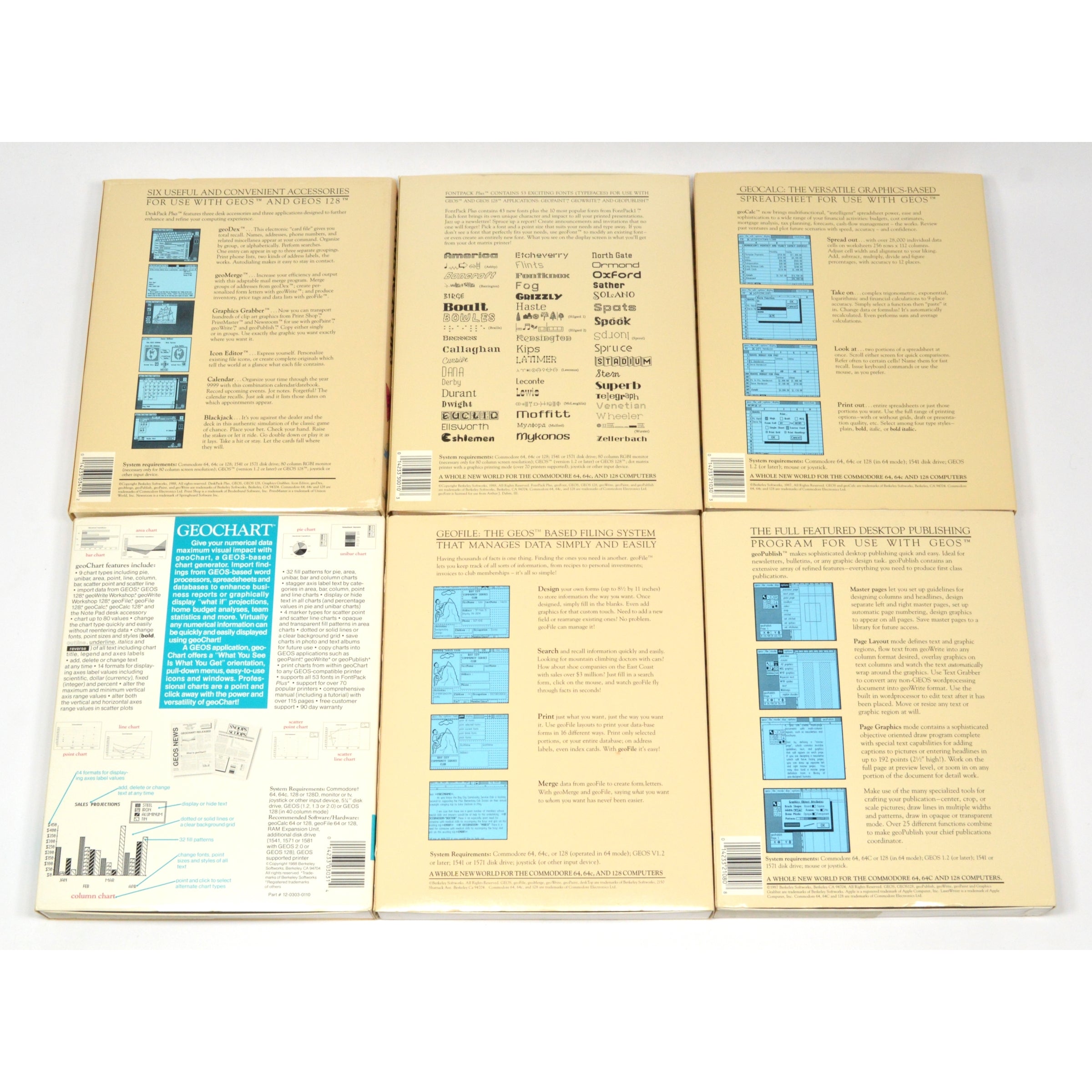 Vintage Commodore C64/128 Software Bundle - 7 GEOS Programs Including GeoCalc & GeoFile | Retro Computing & Gaming Collection for Classic Computer Enthusiasts