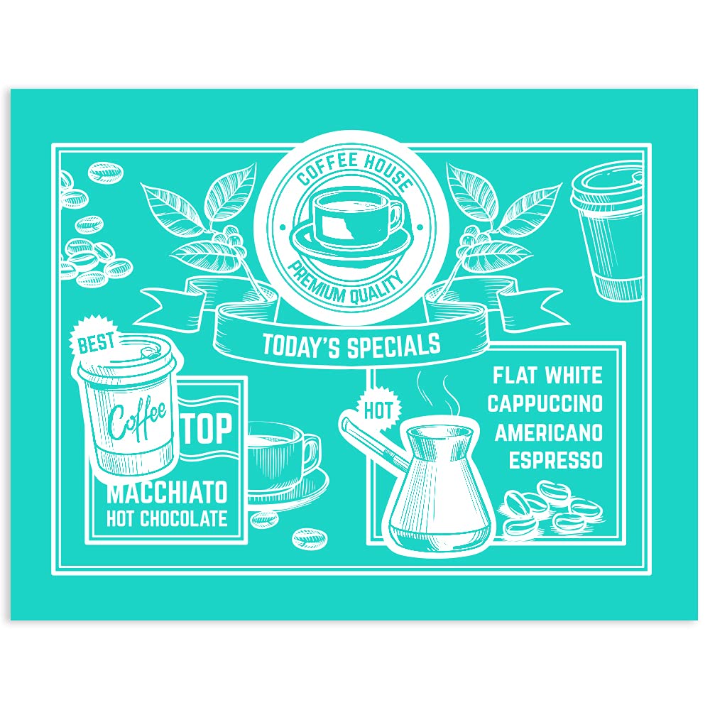 Silk Screen Stencils for Coffee & Wood Painting - Washable, Reusable 8.5x11 Inch Chalk Stencils with Self-Adhesive Mesh Transfers | Perfect for DIY Crafts, Home Decor & Chalkboard Art Projects