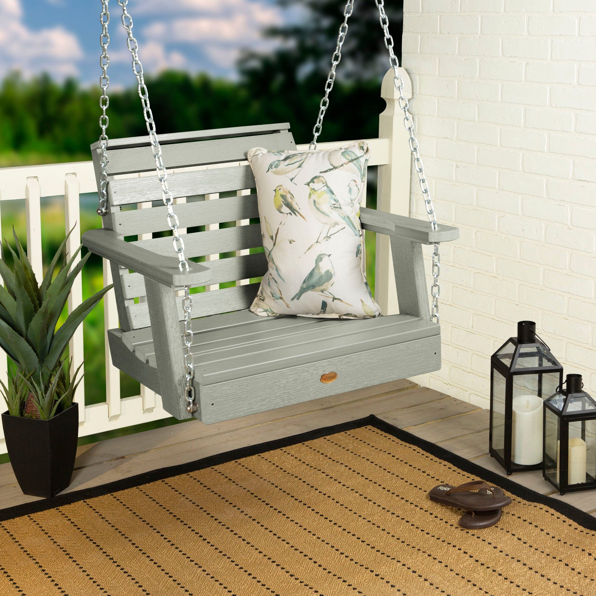 Weatherly Single Seat Swing - Outdoor Garden Hanging Chair for Relaxation, Patio, Backyard & Porch Use