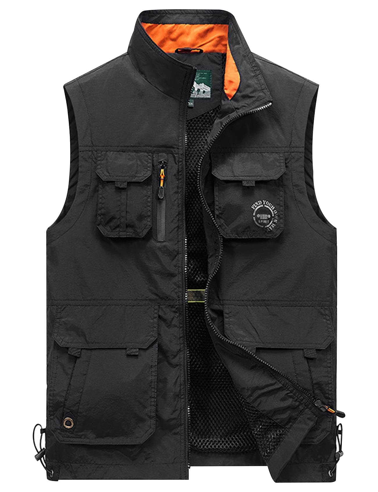 Gihuo Men's Fishing Vest with Multiple Pockets - Lightweight Utility Vest for Outdoor Activities, Travel, Safari & Work - Durable & Comfortable for Hiking, Camping & Fishing