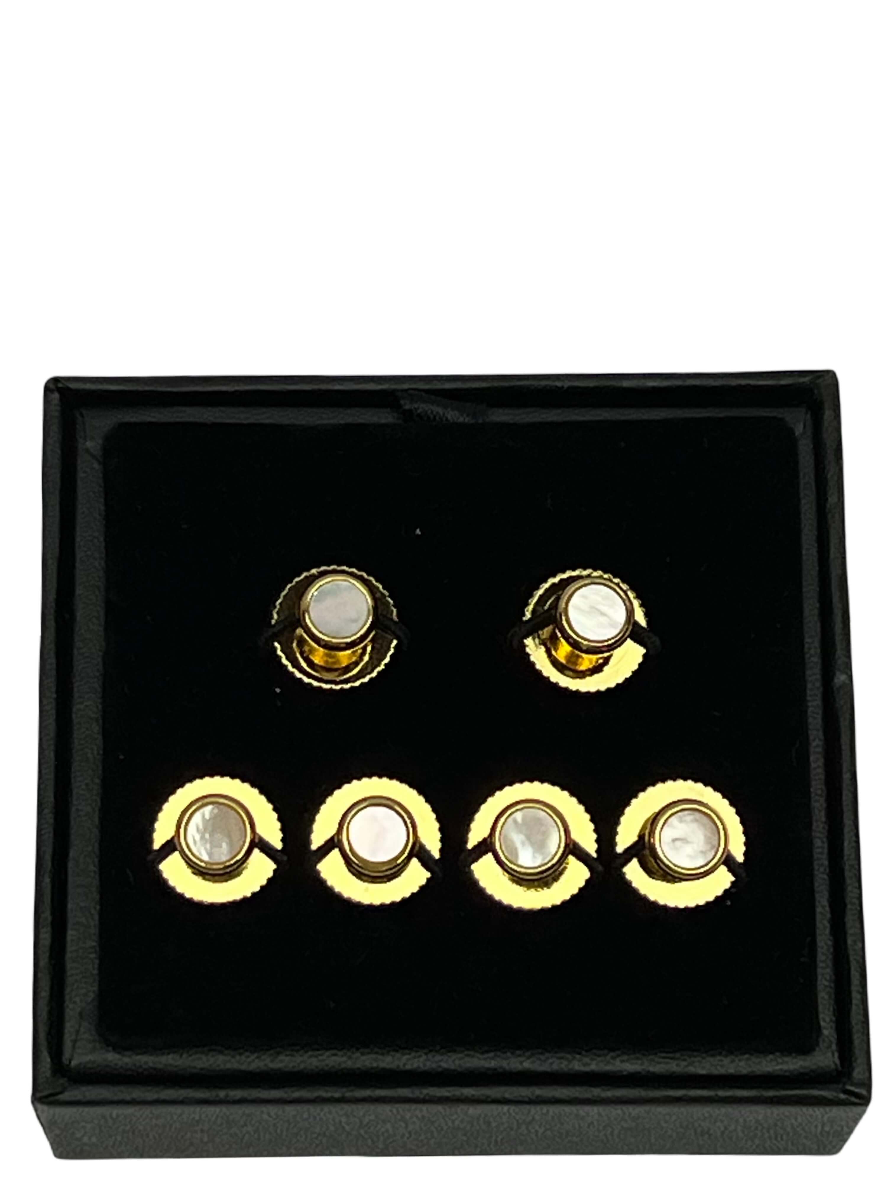 DÉCLIC MOP (6) Screw Shirt Studs - Gold Plated Cufflinks for Men - Perfect for Formal Wear, Weddings & Business Attire