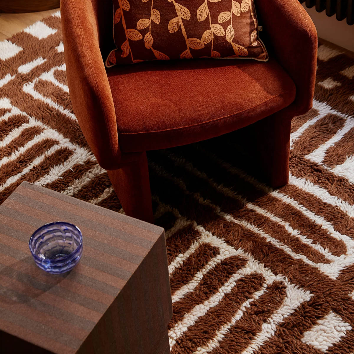 Bonnie Neil Grid Rug - Modern Non-Slip Area Rug for Living Room, Bedroom, Office - Soft & Durable Home Decor for Indoor Spaces