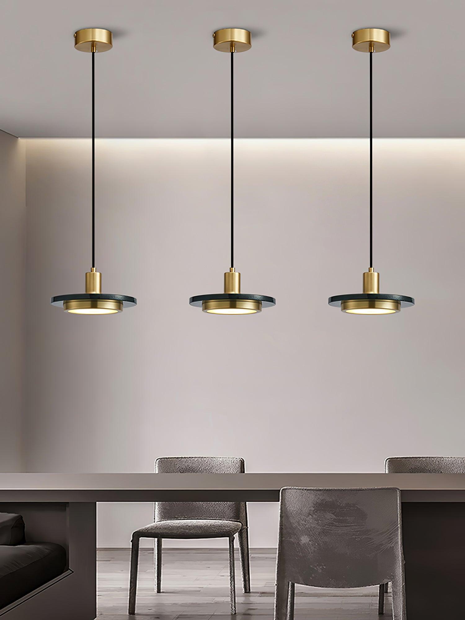 Modern Double Circle Pendant Light Fixture - Industrial Style Ceiling Lamp for Dining Room, Kitchen, Living Room & Bedroom