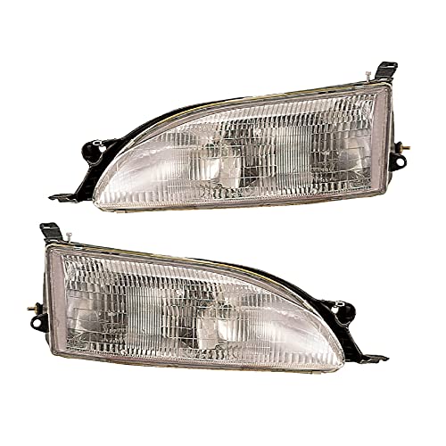 95-96 Toyota Camry Replacement Headlights - Pair Set (Left Driver & Right Passenger Side) - Durable Front Lamps for Night Driving & Improved Visibility