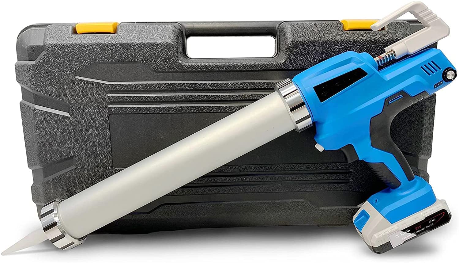 21V Cordless Caulking Gun - Rechargeable Glue Gun with 2 Batteries for DIY & Home Repairs