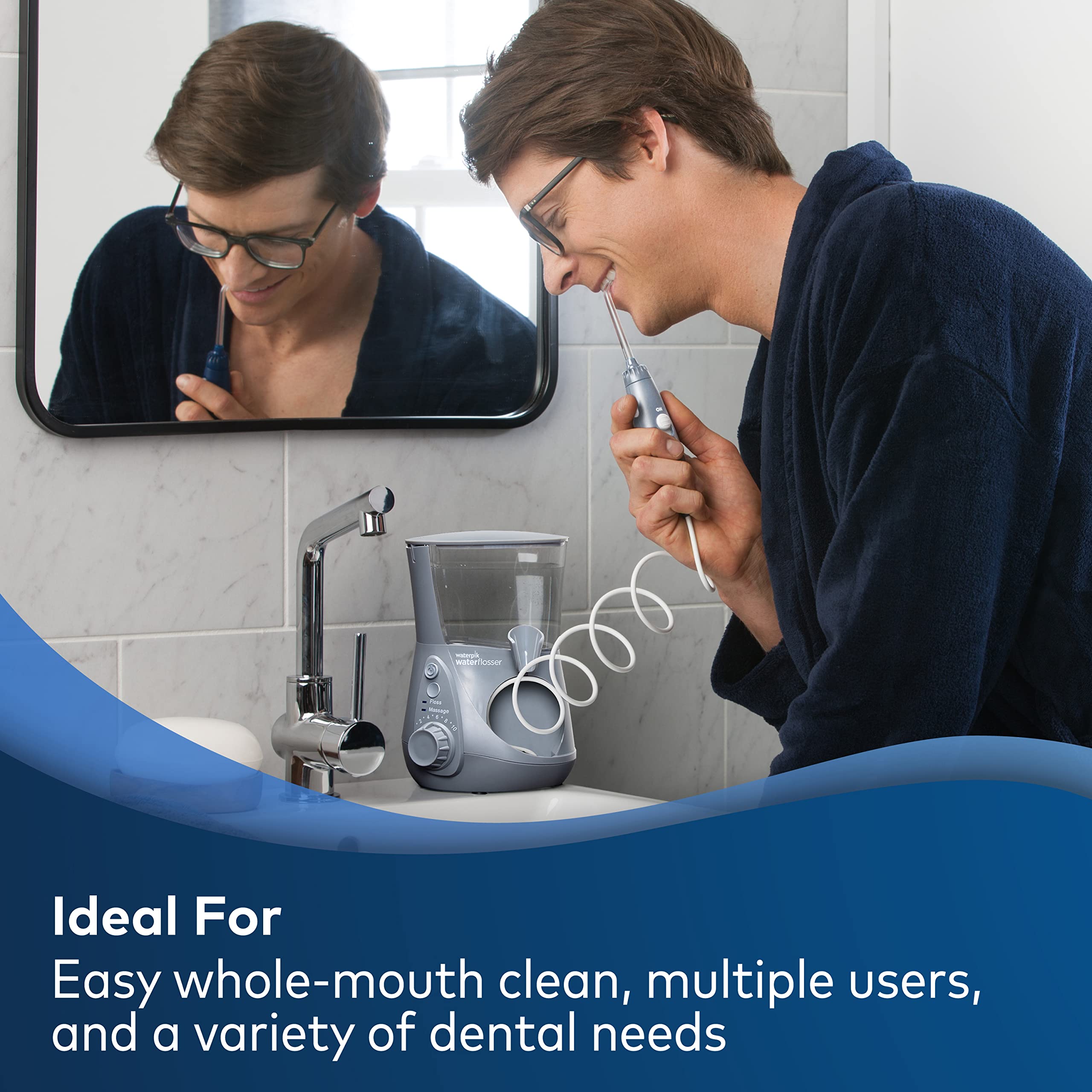 Waterpik Aquarius Professional Water Flosser with 7 Tips - Electric Dental Water Jet for Teeth, Gums & Implants - Perfect for Braces, Dentures & Oral Hygiene Care at Home