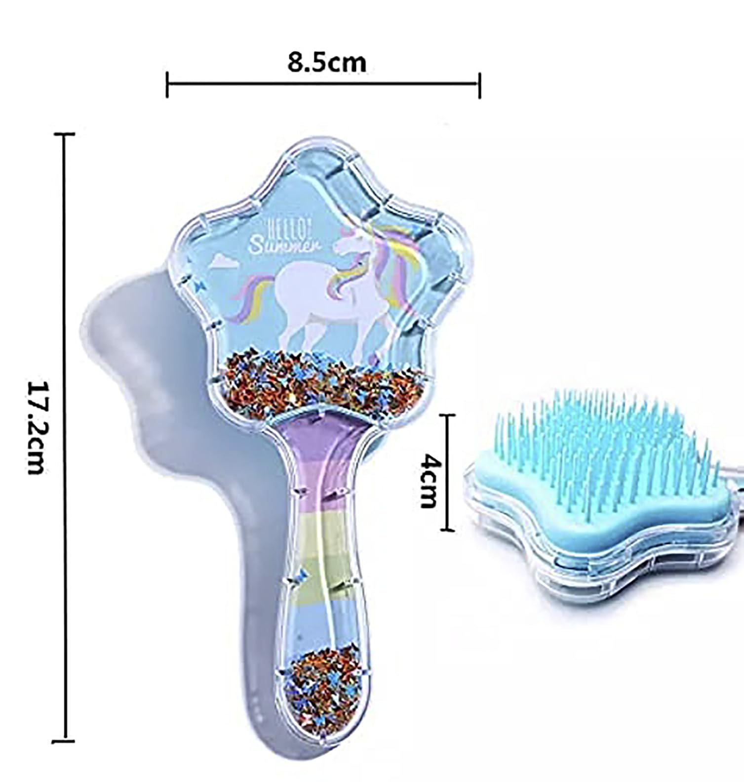 Unicarn 2-in-1 Kids Water Bottle & Hair Brush Set - 500ml Vacuum Insulated Flask with Cute Girl Hairbrush | Perfect for School, Travel & Outdoor Activities