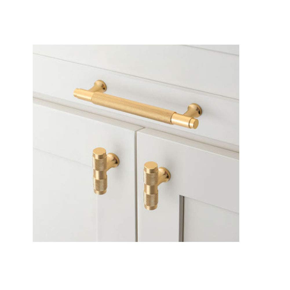 Brass Cabinet Knobs - Brushed Gold Dresser Handles for Kitchen & Home Decor (2-Pack)