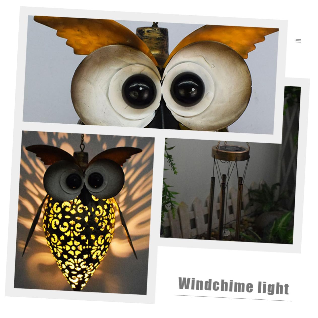Solar Powered Owl Wind Chime - Outdoor Garden Decor with LED Lights, Hanging Decoration for Patio, Yard, and Wine Cellar | Perfect for Relaxing Evenings and Gifts