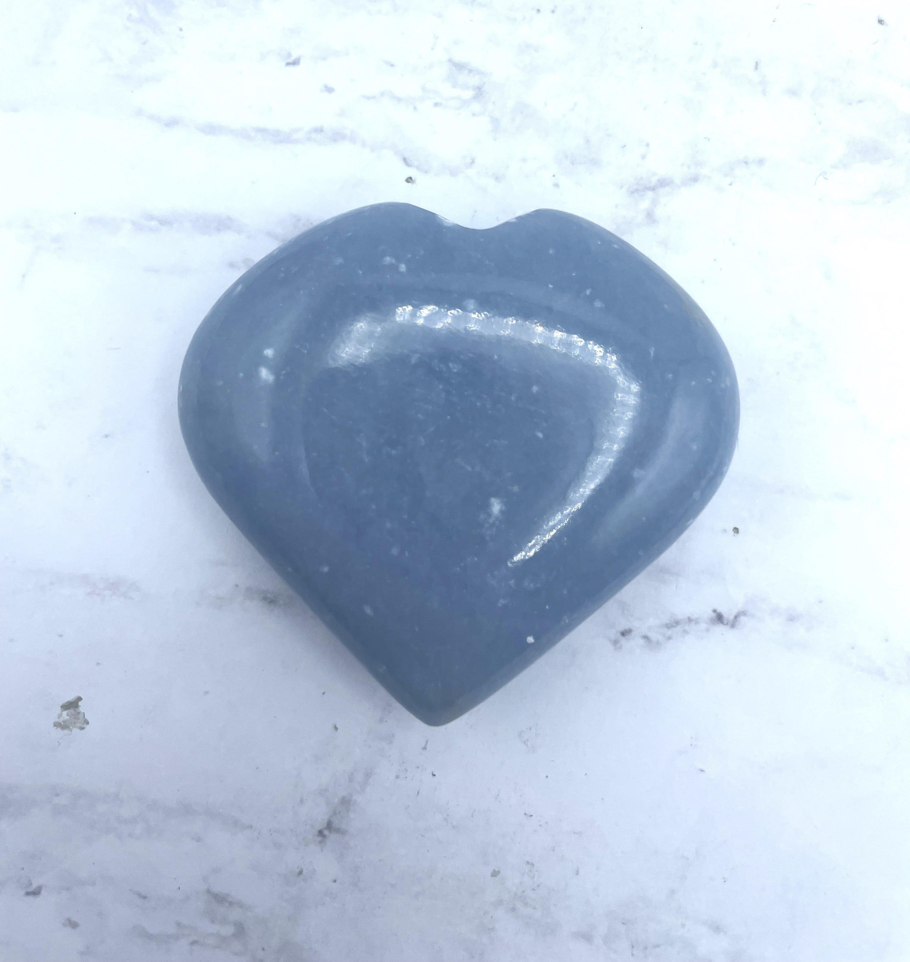 Angelite Heart Pendant Necklace - 8mm Genuine Angelite Stone Jewelry for Healing & Spiritual Growth | Perfect for Meditation, Reiki, and Energy Balancing