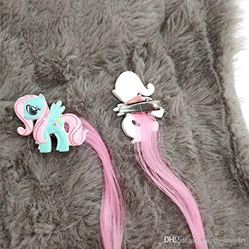 15 Inch Girls Curly Wave Hair Clips & Bows Set (2 Pairs) - Mixed Colors Hair Pins for Ponytail, Princess Style Kids Hair Accessories | Perfect for School, Parties & Special Occasions