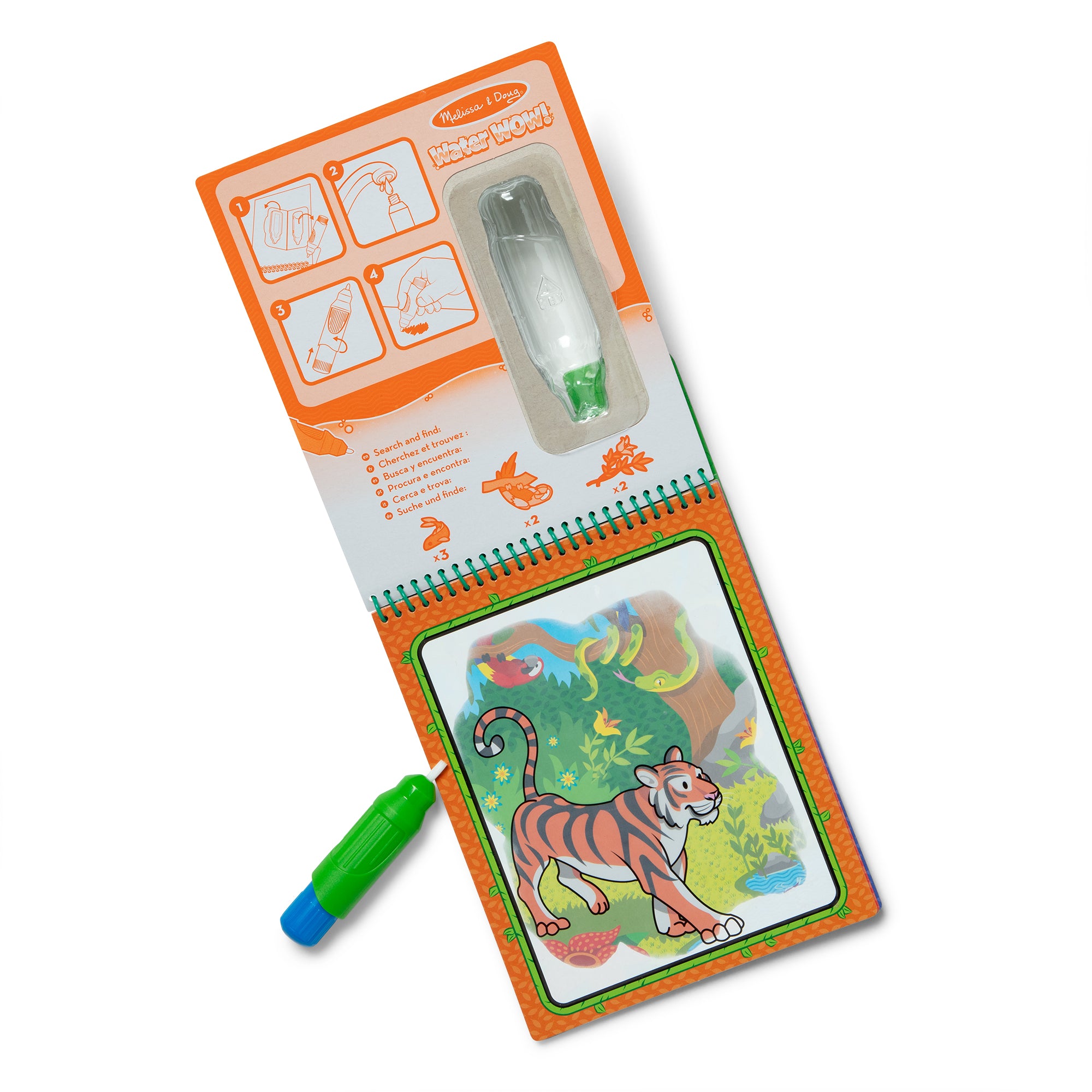 On the Go Water Wow! Water Reveal Pad – Jungle Adventure Activity Book for Kids, Mess-Free Travel Toy for Toddlers, Reusable Coloring Book – Perfect for Road Trips, Airplane Rides & Quiet Playtime